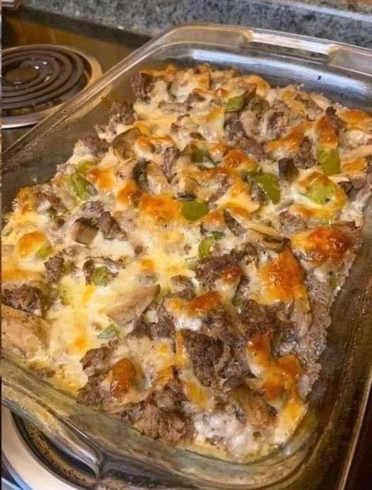 Philly Cheese Steak Casserole