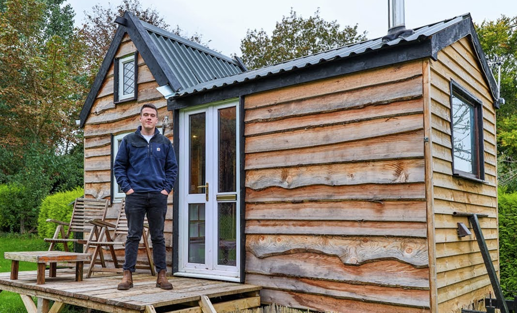 Teen built his dream tiny house from scratch using recycled materials and now lives rent-free