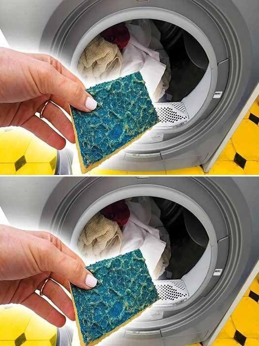Throw a dish sponge in the washing machine: the magic trick that solves a common problem