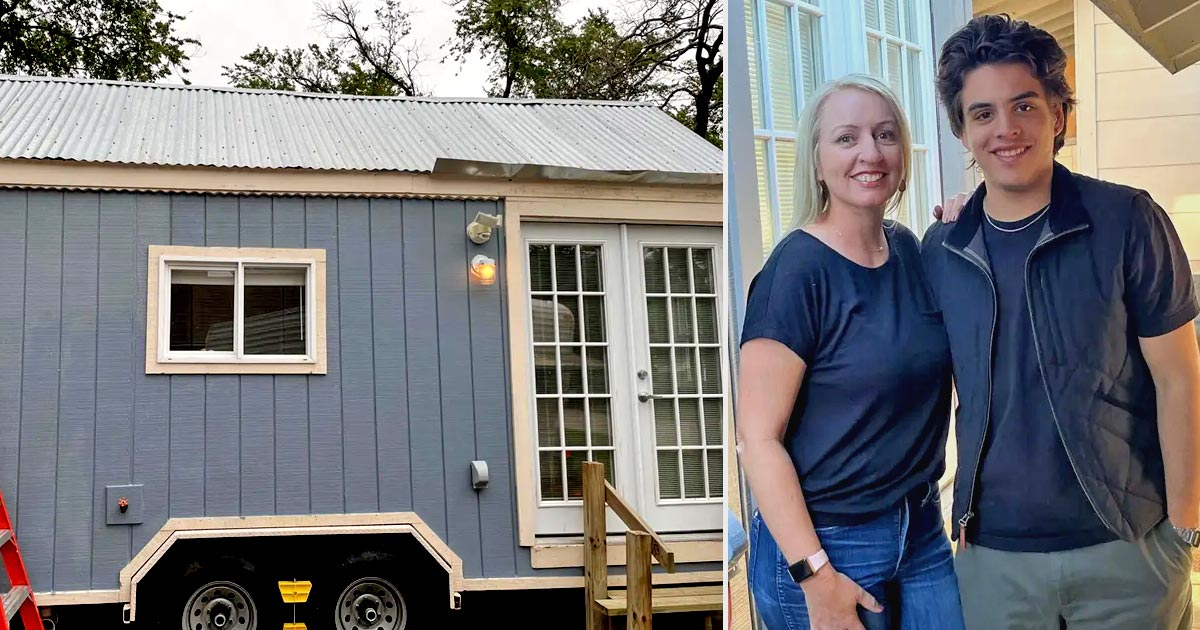When Mom saw her son struggling to pay rent, she bought a backyard tiny home to help him