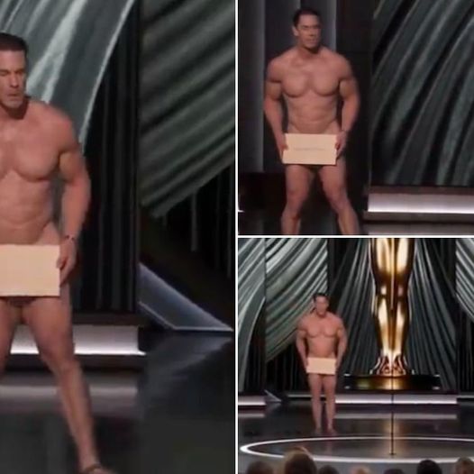 John Cena strips nude a funny comedy at the Oscars gala, and everyone is thinking the same thing.