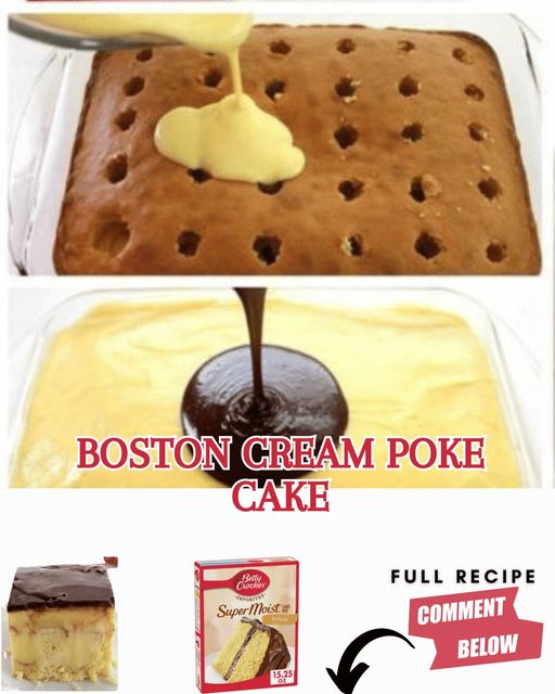BOSTON CREAM POKE CAKE MIX RECIPE