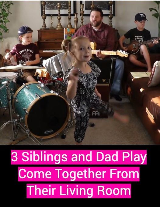 Father orchestrated a musical ensemble featuring kids amidst an unexpected break. Keep a close watch on the lead performer!