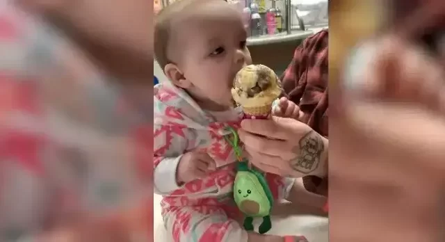 Baby Tries Ice Cream for First Time – His Reaction is Will Have You in Stitches