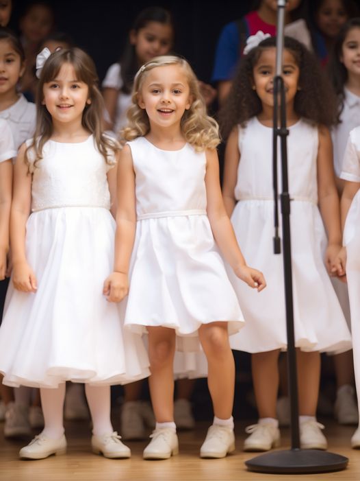 A girl stood out from the school dance group and started dancing with interesting movements