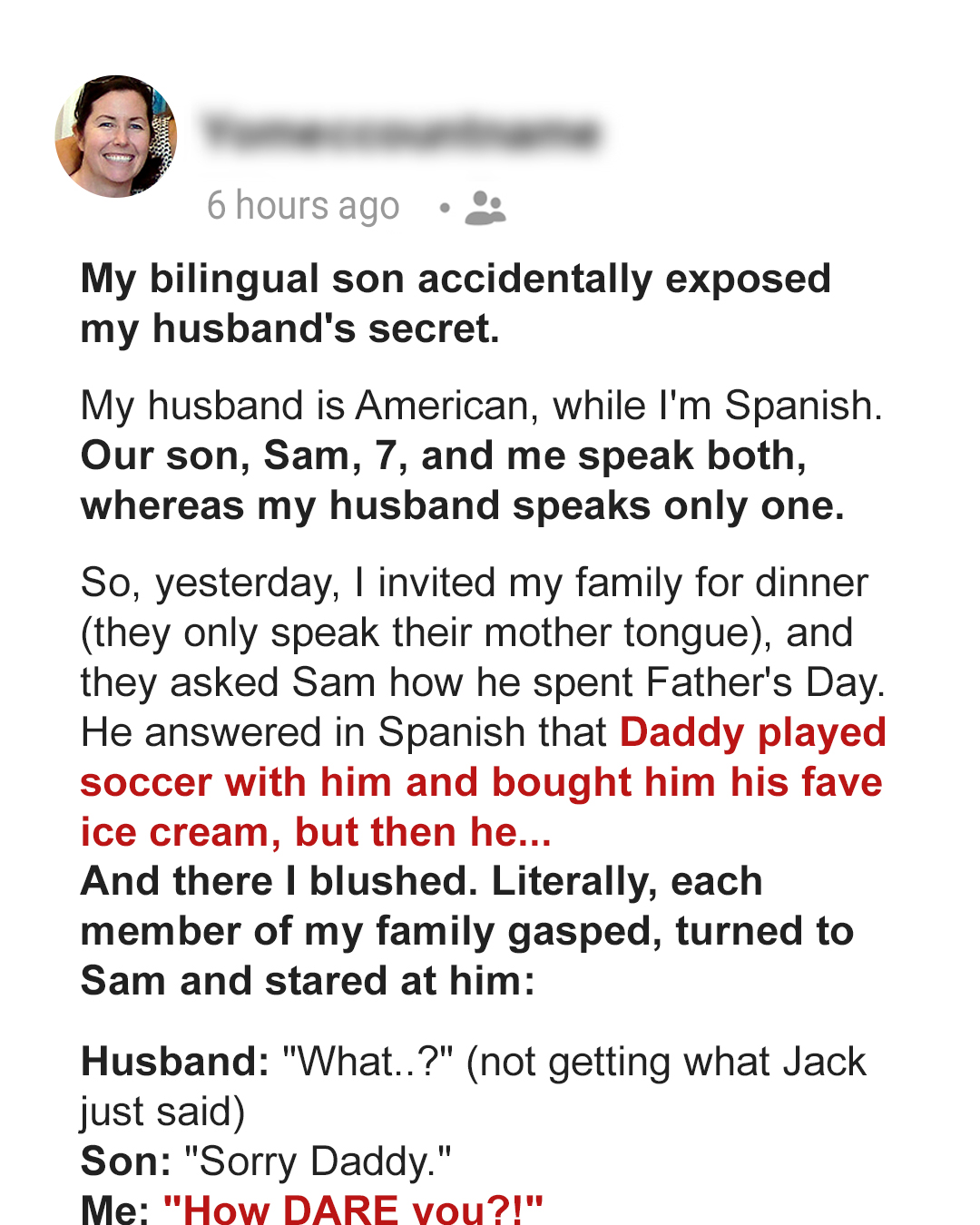 My Bilingual Son Accidentally Exposed My Husband’s Secret