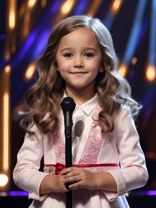 The little girl performed a beautiful song on the stage and won yes from the jury
