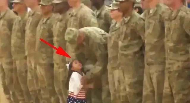 Soldiers Were Waiting to Be Dismissed but One Little Visitor Couldn’t Hold Back
