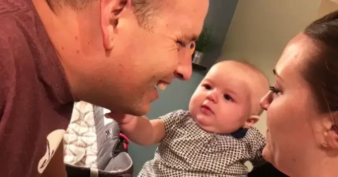 Jealous Baby Has Hilarious Reaction to Mommy and Daddy Kissing