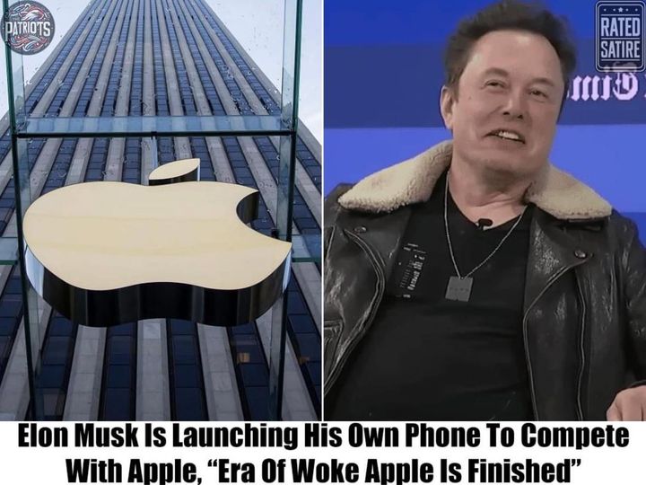 Breaking: Elon Musk To Launch His Own New Phone To Compete With Apple, “Woke Apple Is Finished”