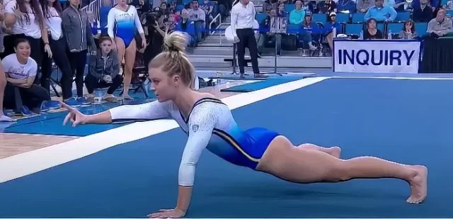 Gymnast ‘Falls’ To Mat During Routine but Her Next Move Has the Crowd Screaming