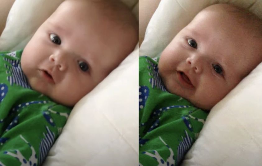 Newborn attempts to speak and says I love you!