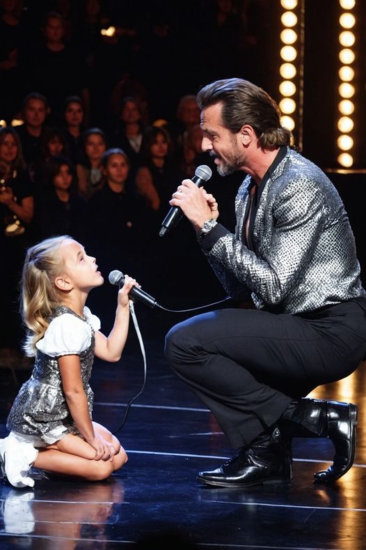 The superstar asks a little girl to sing . Seconds later, the girl brings down the house