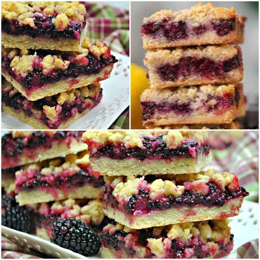 Decadent Blackberry Pie Crumble Bars